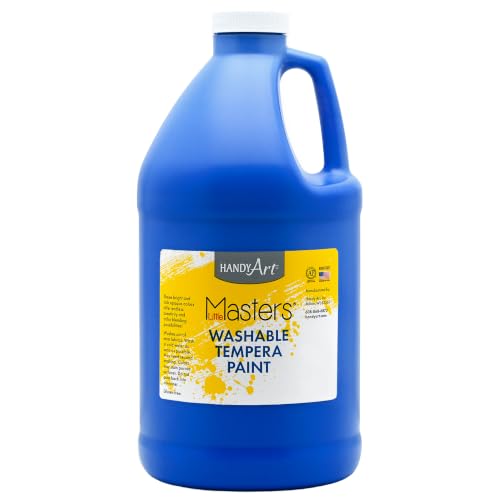 Handy Art Little Masters Washable Tempera Paint, Blue, Half Gallon 64 oz - color: Blue, size: 64 Fl Oz (Pack of 1)