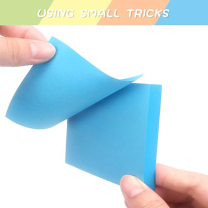 OSBOO Sticky Notes 3x3 with Bright Colors, 6 Pads 100 Sheets/Pad (Blue) | Bright Blue Self-Stick Notes Pads, 600 Sheets Total, Easy to Stick and Remove, Perfect for Office, School and Home - color: Blue