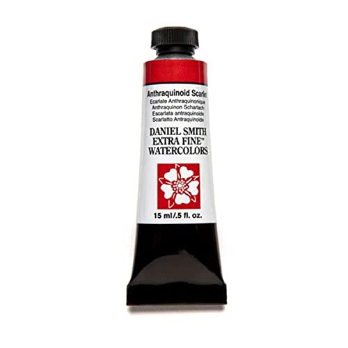 DANIEL SMITH Extra Fine™ Watercolor Paint, 15ml, Tube, Anthraquinoid Scarlet, 0.5 fl oz, (Pack of 1) - color: Anthraquinoid Scarlet