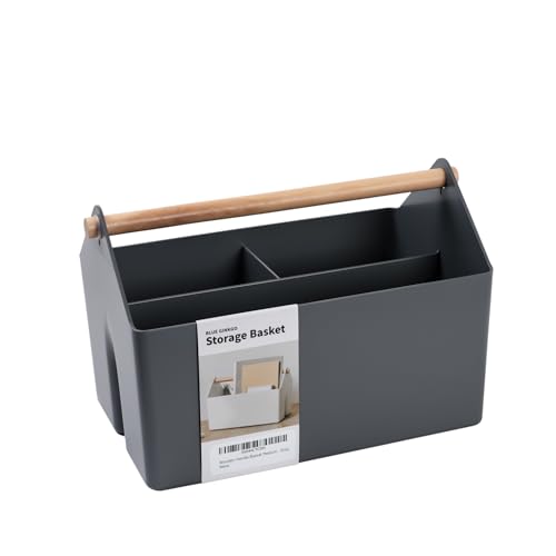 BLUE GINKGO Storage Basket, Medium 4.5L, Grey, Made in Korea | Portable. Divided Storage Bin. Everyday Organization. - color: GREY, size: Medium