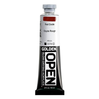 GOLDEN OPEN Slow-Drying Acrylics, Red Oxide, 2 fl. oz. Tube - color: Red Oxide, size: 2 Fl Oz (Pack of 1)