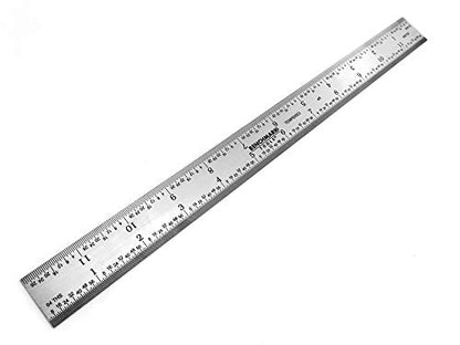 Benchmark Tools 466729 Rigid 4R 12 Inch Rigid 4R Machinist Rule with 1/8, 1/16, 1/32 and 1/64 Markings Tempered Stainless Steel with Brushed Finish Conforms to EEC-1 Accuracy Standards (1)