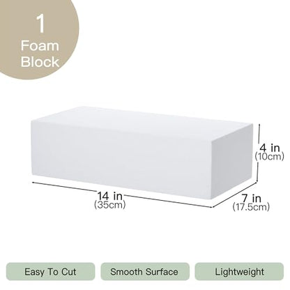 Crafare Large Craft Foam Block 14x7x4inch Foam Blocks Polystyrene Foam Brick for Household Arts School Projects Sculptures Floral Arrangements Modeling and Centerpieces (Pack of 3) - size: 14x7x4inch 1pcs (Pack of 3)