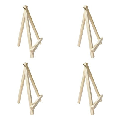 4PCS 9" Wood Display Easel, Portable Canvas Photo Picture Sign Holder, Natural Wooden Tabletop Stand for Small Canvas Art Photos Business Cards Wedding Decoration Painting Studio - style: 9 Inch