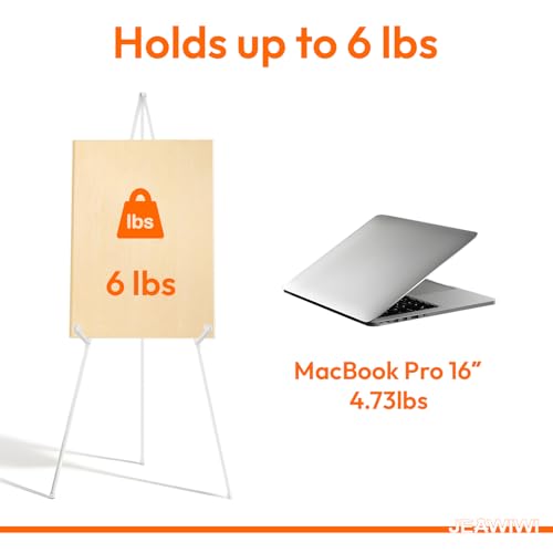 JEAWIWI 1 Pcs Lightweight Easel Stand, 66 Inch, White, with Carry Bags - color: White, size: 1 PCS