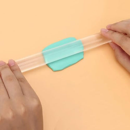 8Pcs Polymer Clay Cutter Tools, Acrylic Roller Clay Rolling Pin, Clear Rectangle Shape Sheet Backing Board, Slicer Shaping Knife, Wire Texture, Detail Needle,Scraper, Modeling Carving Jewelry Supplies
