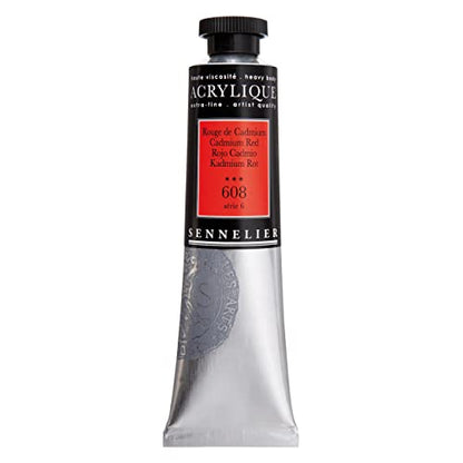 Sennelier Extra-Fine Artists' Acrylic, 60ml, Cadmium Red S6, 2.02 Fl Oz (Pack of 1) - color: Cadmium Red S6, size: 2 Fl Oz (Pack of 1)