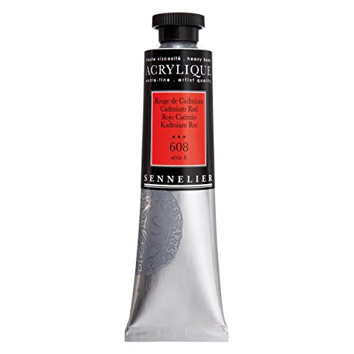 Sennelier Extra-Fine Artists' Acrylic, 60ml, Cadmium Red S6, 2.02 Fl Oz (Pack of 1) - color: Cadmium Red S6, size: 2 Fl Oz (Pack of 1)