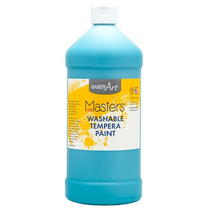 Handy Art Little Masters Washable Tempera Paint, Turquoise, 32 oz Bottle - color: Turquoise, size: 32 Fl Oz (Pack of 1)