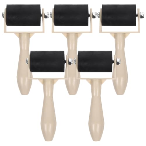 ULDIGI 5 Pack Printmaking Roller Brayer Rubber Brayer Roller for Printmaking Printing Glue Stick Ink Oil Paint Stamping Craft Projects 3.74 X 1.96 X 0.78 in