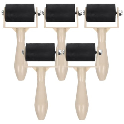 ULDIGI 5 Pack Printmaking Roller Brayer Rubber Brayer Roller for Printmaking Printing Glue Stick Ink Oil Paint Stamping Craft Projects 3.74 X 1.96 X 0.78 in