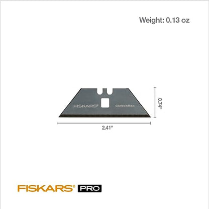 Fiskars Pro CarbonMax 3/4" Utility Knife Replacement Blades, 20-Pack | Compatible with Standard Utility Knives, Labratory Tested & Verified, Carbon-Bonded to Stay Sharp, Includes Storage Case - style: 20-Pack w/Storage