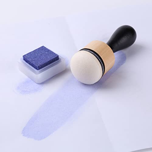 Mini Ink Blending Brushes Tools with Replacement Round Foams Refills Round Stackable Jars Storage Cases Set for Scrapbooking Painting Art Supplies Hand Tool Craft Cardmaking Drawing - color: 1 Tool+12 Domed Foams+10 Stackable Jars