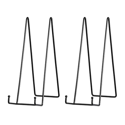Artliving Metal Plate Stands for Display - 12-Inch Tabletop Holder for Large Heavy Plates, Signs, Plaques, Decorative Canvas Art - Black Iron Display Easels - 2 Pack - size: 12“（2 pack）