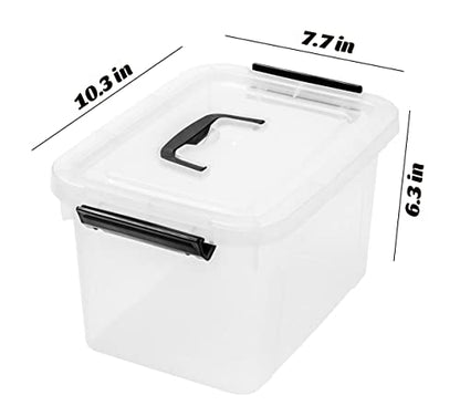 6 Quart Clear Storage Latch Box/Bins, 18-Pack Plastic Container with Latches and Lid - color: Clear, size: 6 QT (Pack of 3)