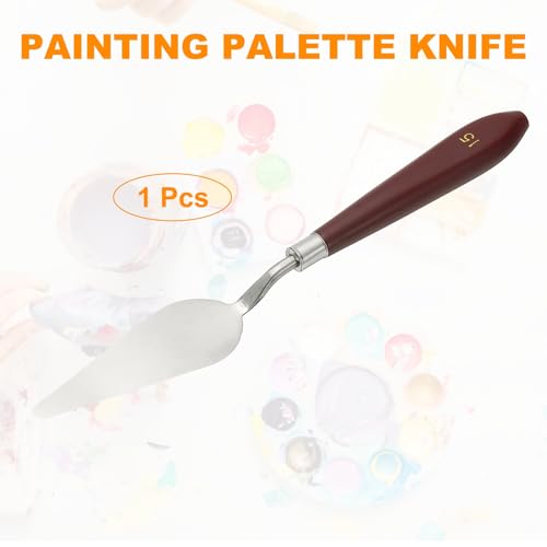 HARFINGTON Palette Knife Painting Tool 3.27" x 1.06" Stainless Steel Art Spatula Pallet Knives Scrapers Tools with Plastic Handle for Acrylic Oil Canvas Mixing Spreading, Red/Silver - size: 3.27" x 1.06"