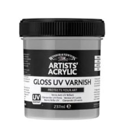 Winsor & Newton Professional Acrylic Medium, Gloss UV Varnish, 225ml | Applies a removable glossy protective coating that helps shield finished acrylic paintings from UV exposure and dirt. - color: Gloss Uv Varnish, style: 225ml (7.6-oz)