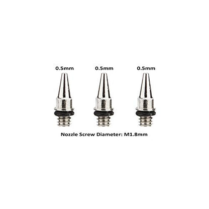 3PCS 0.5mm Airbrush Nozzles and Needles Replacement Parts with 11 in 1 Airbrush Cleaning Repair Tool for Airbrush Gun - size: 3PCS 0.5mm Nozzle and Needles/Cleaning Kit