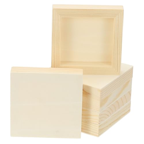 PATIKIL 4 x 4 Inch Wood Canvas Panels, 8pcs Unfinished Wooden Frame Square Art Board for Crafts Oil Paint Pouring Acrylics Painting DIY - size: 4 x 4 Inch