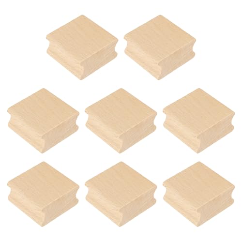 PATIKIL 40x40mm Wooden Stamp Block, 8 Pcs Blank Rubber Stamp Mounts Wooden Rubber Beech Hard Wood Blocks for Making DIY Crafting, Wood Color - size: 40x40mm