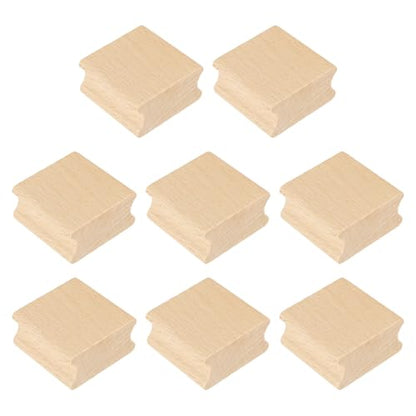 PATIKIL 40x40mm Wooden Stamp Block, 8 Pcs Blank Rubber Stamp Mounts Wooden Rubber Beech Hard Wood Blocks for Making DIY Crafting, Wood Color - size: 40x40mm