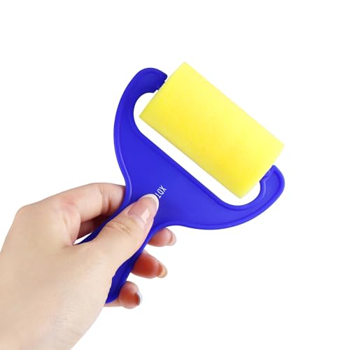 Foam Paint Roller 12 Piece Set 3''x12, Sponge Roller for Painting Art & Craft, Soft & Disposable & Washablea, Blue, Yellow - size: Foam Roller 3 Inch
