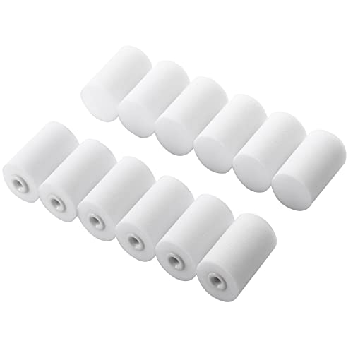 KUPOO 2" Foam Paint Roller Covers High-Density Sponge Refills,Pack of 12 | 2" mini foam roller refills.High-density covers.Smooth,lint-free.For trim,cabinets,doors,corners,DIY. - size: 2 inch Foam Covers