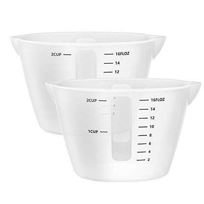 Gartful 500ml Large Silicone Measuring Cups, 2-Cup Resin Mixing & Pouring Cups for Epoxy, Resin Jewelry Making, Nonstick Reusable Craft Measuring Cups, 16 oz, Set of 2 - size: XL-500ml*2