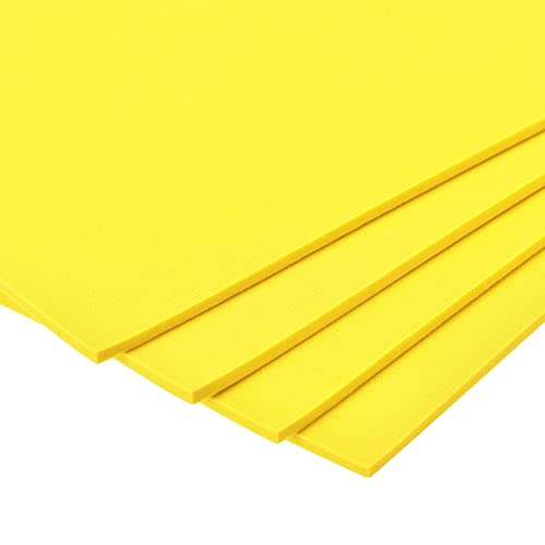 uxcell Yellow EVA Foam Sheets 10 x 10 Inch 3mm Thickness for Crafts DIY Projects, 4 Pcs - color: Yellow