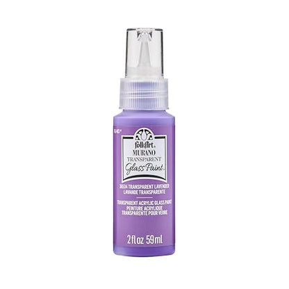 FolkArt Murano, Transparent Acrylic Glass Paint, Lavender, For Indoor and Outdoor Arts and Crafts Projects, 2 fl oz - color: Transparent Lavender, style: Transparent