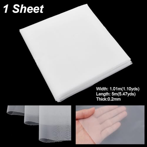 AHANDMAKER 5.5 Yards Silk Screen Printing Mesh Fabric 40 Inch Width Nylon High Tension Mesh Making for Paint Filter Cloth T-Shirt Screen Printing Machine Fabirc, White