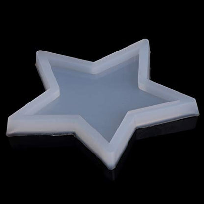 Glossy Five-Pointed Star Ornaments Silicone Epoxy Resin Mold Keychain Pendant Jewelry for Valentines