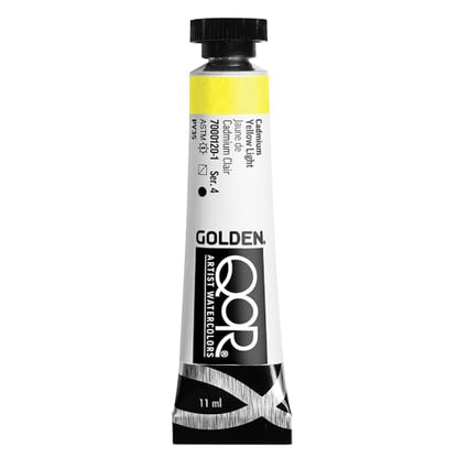 GOLDEN QoR Artist Watercolors, Cadmium Yellow Light, 11 ml Tube, Professional Watercolor Paint, Semi-Transparent - color: Cadmium Yellow Light