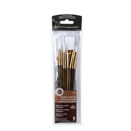 Royal Brush Langnickel White Taklon Brush Set Value Pack, Stroke (9163)