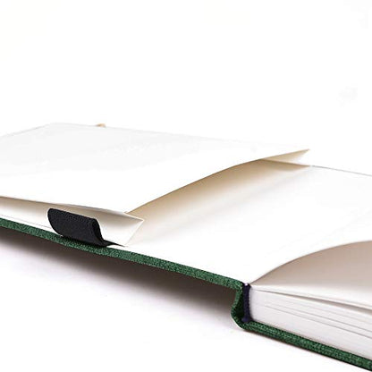 Mifuner 5"x 8" 220gsm Travel Handmade Cloth Cover Watercolor Paper 80 pages (40sheet frond and back) Notebook Journal Painting Paper Perfect for Travel Green - color: Long-green