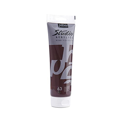 Pebeo Studio Acrylics High Viscosity, Fine Acrylic, 250 ml - Terra Rossa - color: Terra Rossa