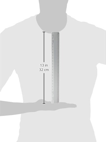 Alumicolor Architect 12 inch Ruler w/ 4 Bevel Scale for Drawing, Drafting & Engineering, Left to Right Calibrations Divided by 1/32, 1/16, 1/8, 1/4, Silver