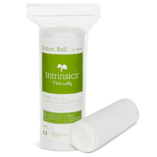Intrinsics 100% Pure Cotton Roll (1lb) – 12” Wide 100% Cotton Coil | Premium Esthetician Supplies for Facials, Waxing & Skincare | High Absorbency and Hypoallergenic