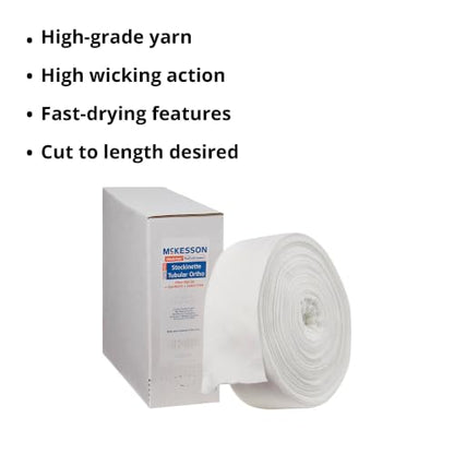 McKesson Stockinette, Non-Sterile, Latex-Free, White, Polyester, 3 in, 1 ct | Tubular, 25 yds