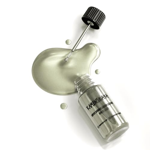 KAMENSKAYA White Gold Leaf Paint, Liquid Gilding Paint, 0.68 fl oz | Liquid Leaf Paint with Natural Metallic Pigment, Strong Shine, One-Coat Coverage, Built-In Brush – Made in EU - color: White Gold, size: 0.68 Fl Oz (Pack of 1)