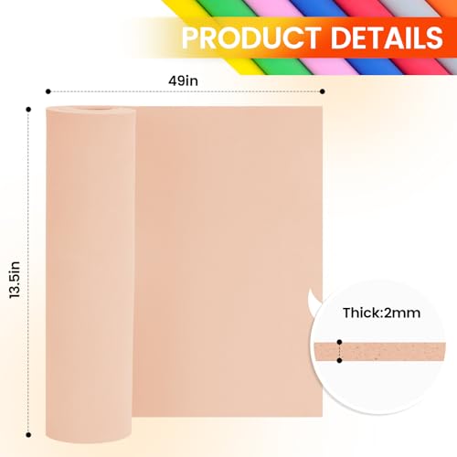 Do²ping Beige Eva Foam Sheets roll, 2mm eva Craft Foam 49''x13.5'' High Density 86kg/m3 for Cosplay - color: Beige, size: Thickness 2mm