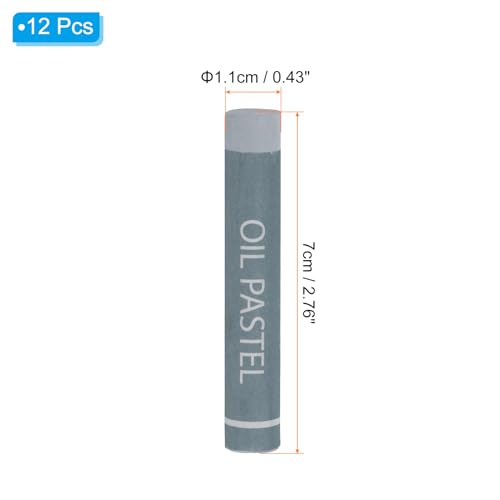 PATIKIL Gray Oil Pastels, 12Pcs Soft Oil Crayons Creamy Pastels Stick Art Supplies for Art Painting Drawing Blending Graffiti for Artists Beginners - color: Gray