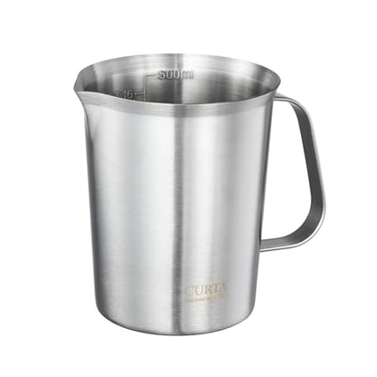 18/8 Stainless Steel Measuring Cup with Handle and Pour Spout, Heavy Duty Kitchen Food Prep Cup for Cooking, Baking, Coffee and Bar Use, 16 OZ (2 Cup, 500 ML) - color: Flat Handle, size: 16 OZ (2 Cup, 500 ML)