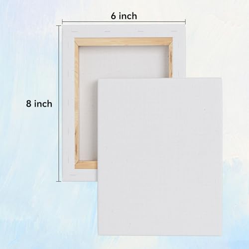 Stretched Canvases for Painting, 6x8 Inch Painting Supplies for Artists, Blank Canvas Pack, 4-Pack for Acrylic, Oil and Gouache Paints - size: White-6×8