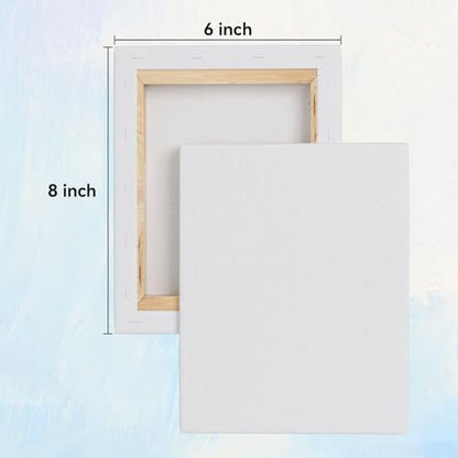 Stretched Canvases for Painting, 6x8 Inch Painting Supplies for Artists, Blank Canvas Pack, 4-Pack for Acrylic, Oil and Gouache Paints - size: White-6×8