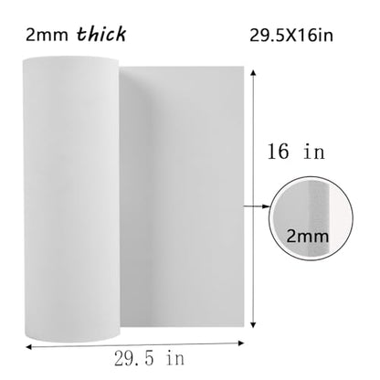 AMZQNART 2mm EVA Foam Sheets Roll 16x29.5in White for Cosplay DIY 90kg/m3 - color: 16×29.5in White, size: 2mm-Thick