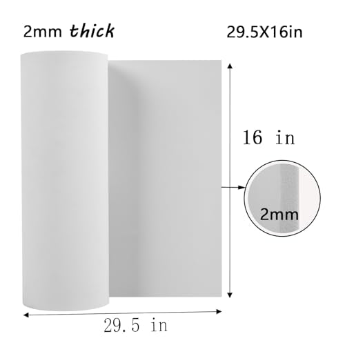 AMZQNART 2mm EVA Foam Sheets Roll 16x29.5in White for Cosplay DIY 90kg/m3 - color: 16×29.5in White, size: 2mm-Thick