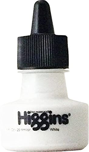Higgins Pigmented Drawing Ink, White, 1 Oz Bottle (44113) - color: White
