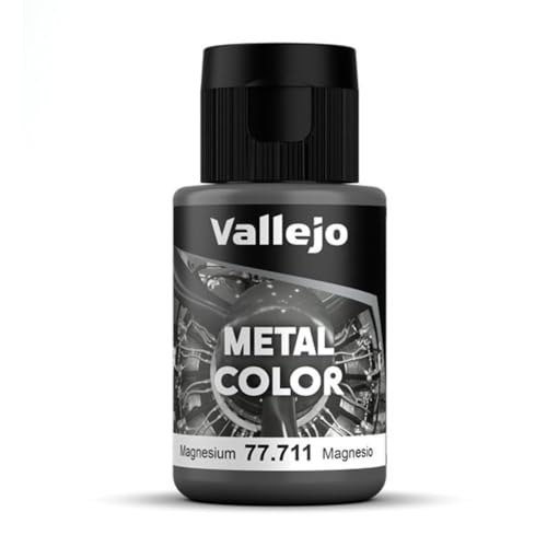Vallejo - Metal Color | Magnesium 32 ml (1.08 fl.oz.) | Faithfully Reproduce Different Metallic Finishes - style: Magnesium 32 ml (1.08 fl.oz.)