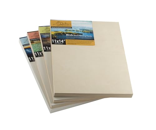 Da Vinci Pro Medium Textured Gesso Panel - 4x6-12 Pack - 2" Depth Wood Panels for Painting - Accepts Mediums Like Canvas - for Oils, Acrylics, Mixed Media, Pastels & Drawing Sticks - size: 4x6", style: 7/8" Depth